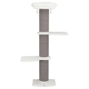 Kratzbaum ACADIA, 3 Pfosten, an der Wand montierbar, 160 cm, grau
